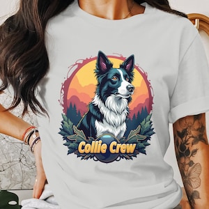 Collie Crew Digital Art Print, Collie Dog Illustration, Instant Download, Collie Lover Decor, Collie Graphic Poster, Commercial License