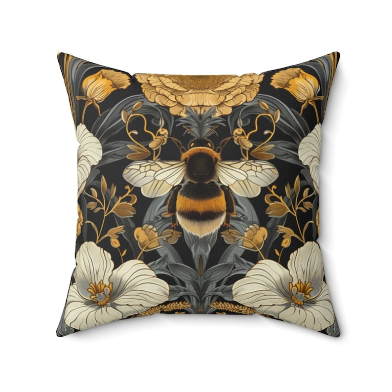 William Morris Bumblebee Pillow Cover: Art Nouveau Decorative Cushion image 5