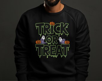 Sudadera de Halloween con truco o trato: estampado de calabaza fantasma, ropa acogedora para el otoño