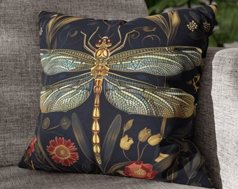 William Morris Dragonfly Pillow: Art Nouveau Decorative Cushion Cover