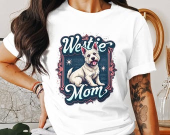 Art de la maman Westie, illustration du West Highland Terrier (téléchargement numérique)