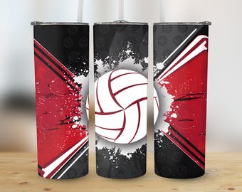 Volleyball Digital Tumbler Wrap, Tumbler Sublimation Design, Volleyball Lover Gift, Unique Tumbler Download, Sports Themed Tumbler Art