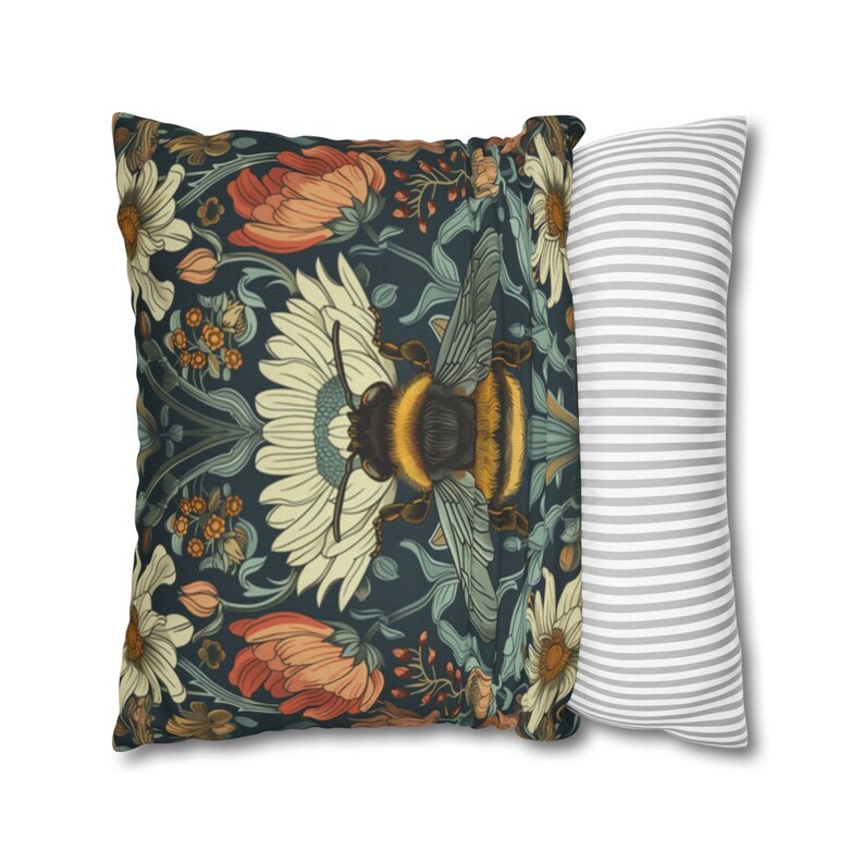 William Morris Bumblebee Pillow Cover: Art Nouveau Decorative Cushion image 5