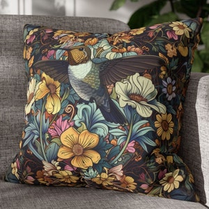 William Morris hummingbird Art Pillow, William Morris Cushion Cover, Art Nouveau Pillow Case, Housewarming Gift Ancient Decorative Pillowcas