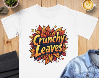 Camiseta gráfica de hojas crujientes: Camiseta de otoño