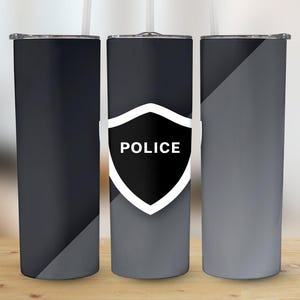 Police Tumbler Wrap, 20oz Tumbler Wrap, Digital Download, Police Shield Design, Tumbler Wrap for DIY, Police Gift, Tumbler Wrap PNG
