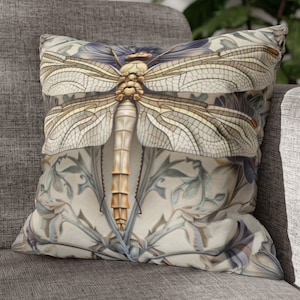 William Morris Dragonfly Art Pillow, William Morris Cushion Cover, Art Nouveau Pillow Case, Housewarming Gift Ancient Decorative Pillowcase