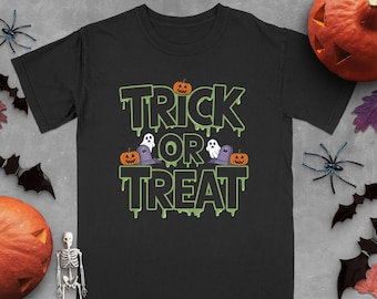 Trick or Treat Halloween T-Shirt: Spooky Ghost Pumpkin Tee
