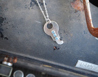 Repurposed Rhinestone Key Necklace