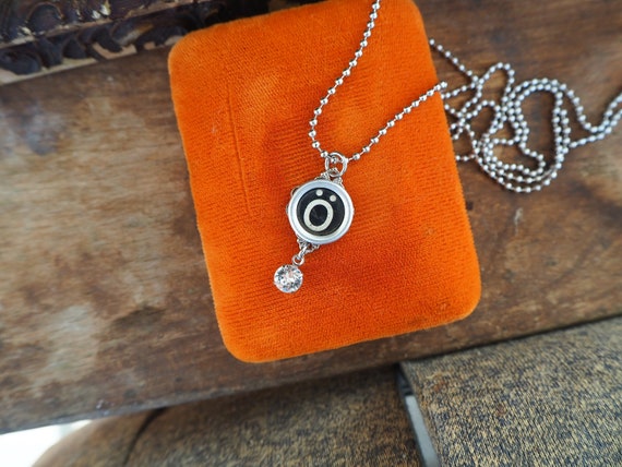 Antique Typewriter Key Necklace - image 1