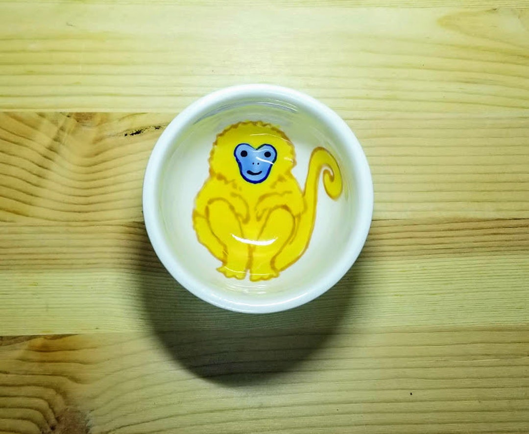 Golden Monkey Bowl Ceramic Monkey Dish Monkey Ring Holder Etsy