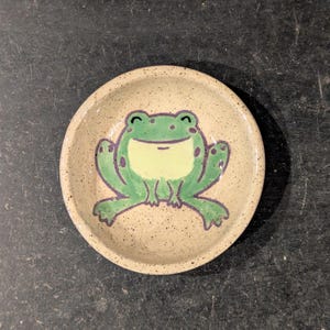 Frog Trinket Dish – Handmade Frog Bowl, 3.5&quot; Ceramic Ring Holder, Funny Gift, Cottagecore Frog Decor, Small Bowl Stoneware Ramekin