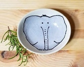 Elephant Ceramic Bowl, Gray Elephant Ring Holder, Elephant Ramekin, Elephant Shallow Bowl, Elephant Ring Holder, Elephant Ceramic Spoon Rest