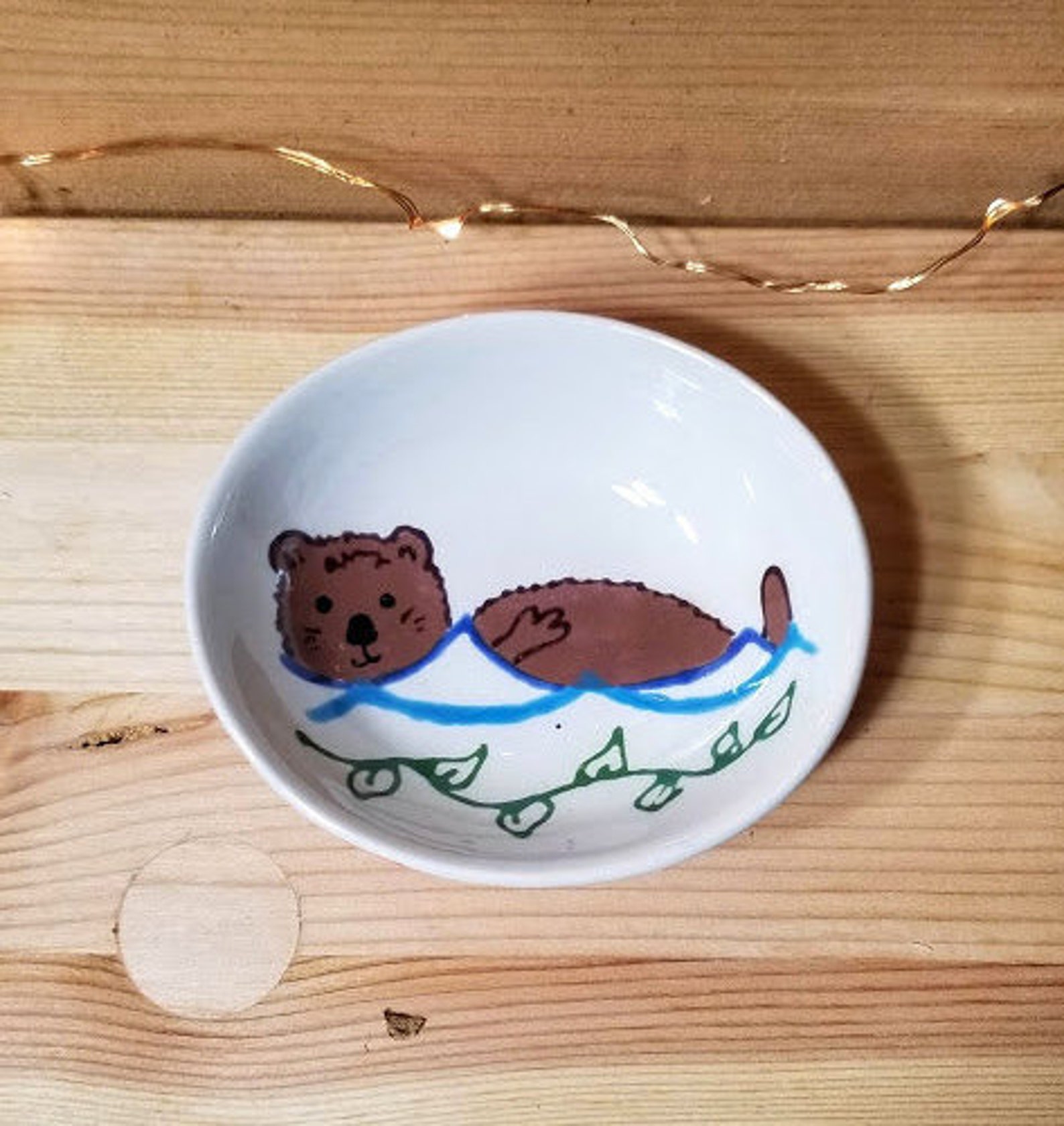 Otter Bowl Oval Otter Ceramic Dish Otter Spoon Rest Otter Etsy