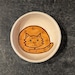 Orange Cat Ceramic Bowl - Small Speckled Trinket Dish for Jewelry, Keys, or Sauces- Cat Kitchenware, 3.5&quot; Ceramic Ramekin, Cute Cat Dish