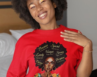God Says I Am Christian T-Shirt • Inspirational Black Woman Shirt • Bible Tee • Spiritual Affirmation Shirt • Women of Faith Gift