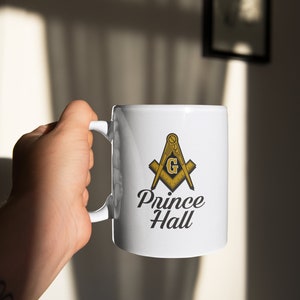Prince Hall Masonic Mug Fraternal Order Mason Masonic Square and Compass Cermaic Coffee Mug | Masonic Coffee