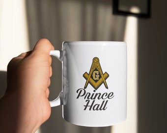 Prince Hall Masonic Mug Fraternal Order Mason Masonic Square and Compass Cermaic Coffee Mug | Masonic Coffee