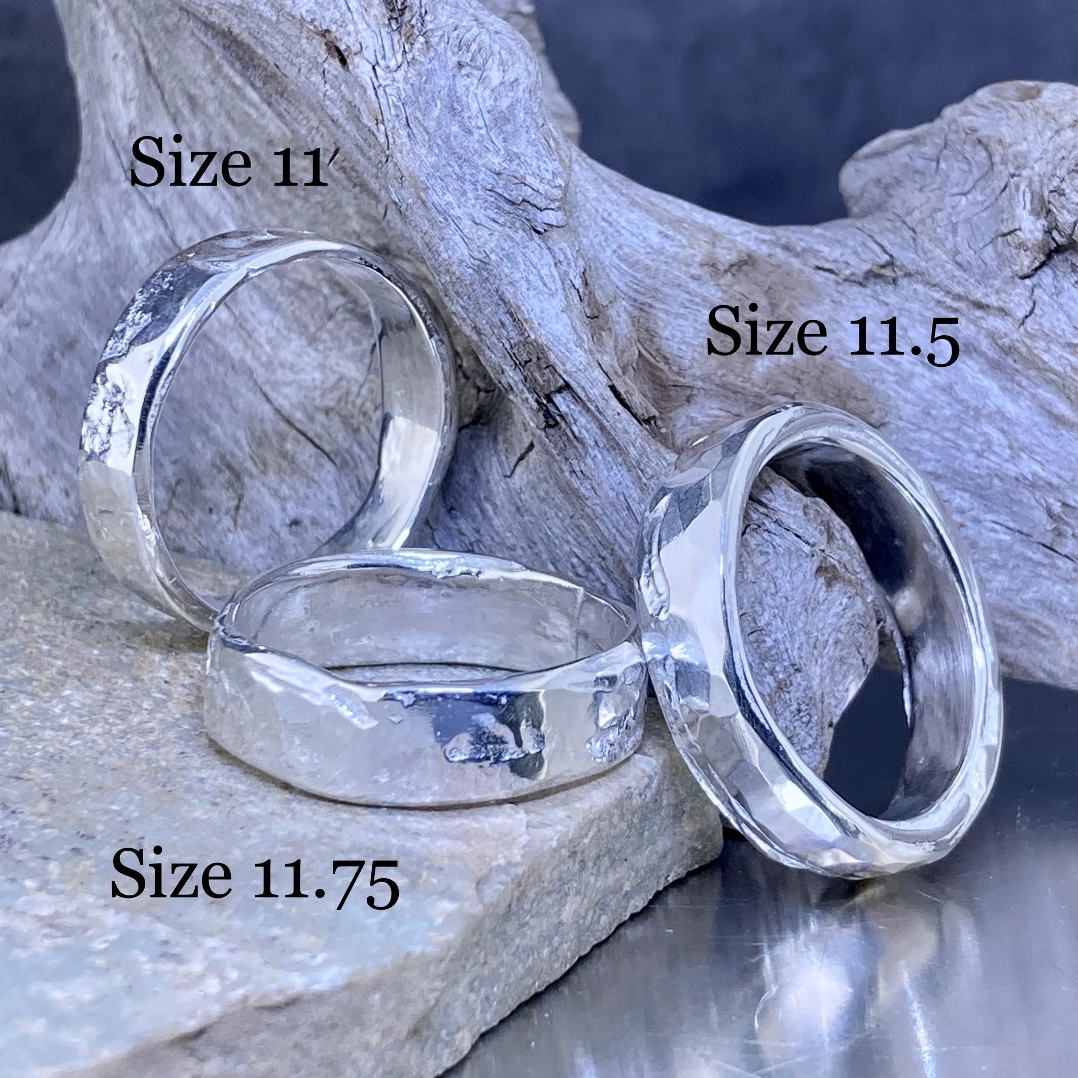 Hammered Argentium Silver 940 Ring | Handmade Solid Ring | Rustic