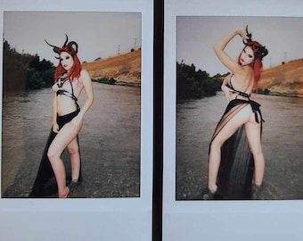 Two polaroids of Thebonebitch