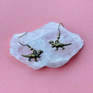 T-Rex Dangle Earrings - Fun Jewelry - Cute Jewelry - Gift for Her - Nerd Gift - Dinosaur Earrings - Dinosaur Jewelry - Tyrannosaurus Rex