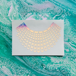 RBG Dissent Collar Vinyl Decal - Ruth Bader Ginsburg Sticker - I Dissent - Roe v Wade