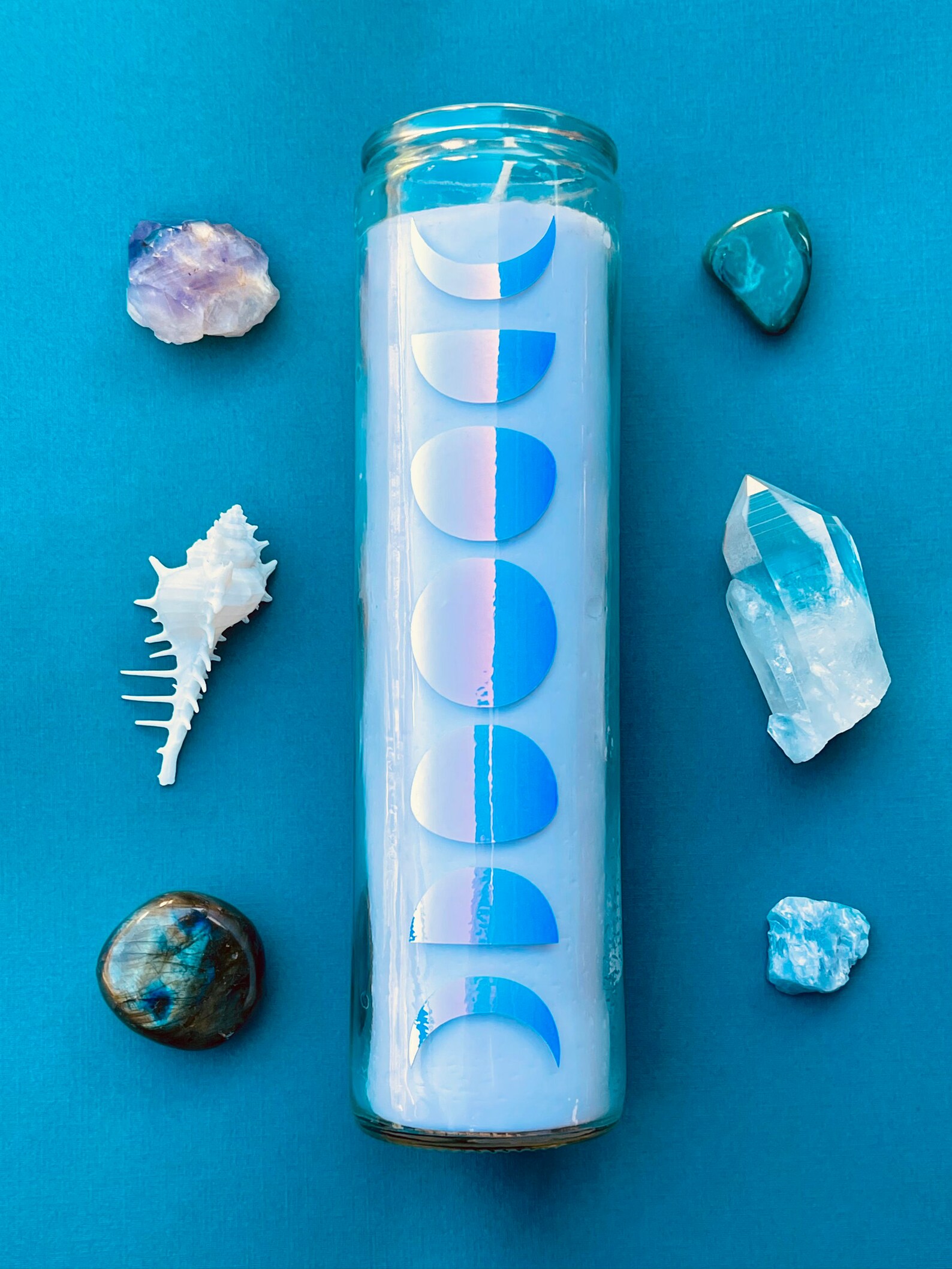 Moon Phases Candle Altar Candle Glass Jar Candle Moon Etsy