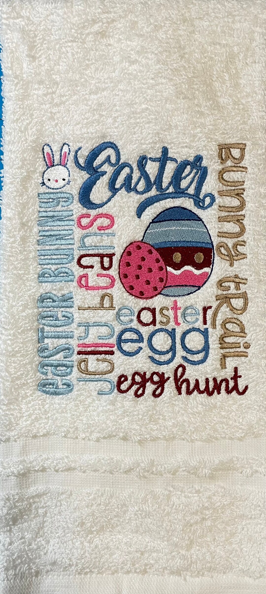 Easter Embroidered Kitchen / Bath Towel Etsy