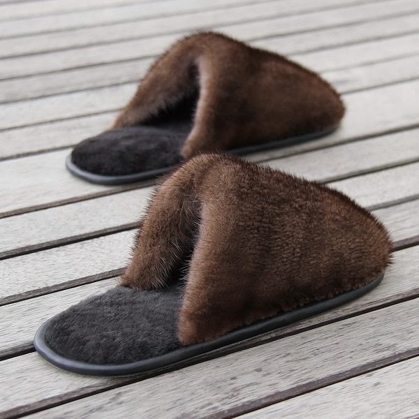 fur sliders for women