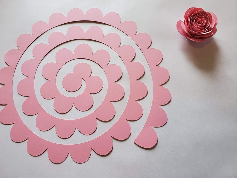 Pink Paper Flowers DIY Paper Rose Unrolled Paper Flower - Etsy