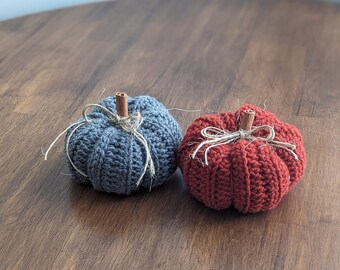 Crochet Pumpkins, Fall Home Decor, Farmhouse Pumpkin , Handmade Autumn Centerpiece, Rustic Thanksgiving