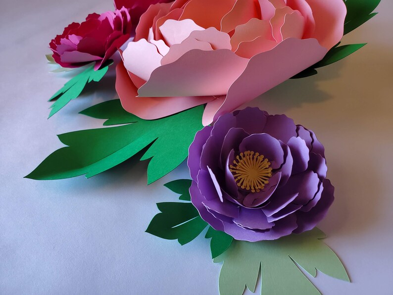 Paper Flowers Wall Decor Nursery Flower Wall Art Pink Paper Etsy