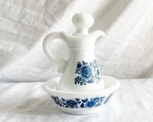 70s Avon skin so soft bath oil delft blu pitcher and bowl bath oil pitcher bathroom decor bath oil bathroom storage vintage Avon