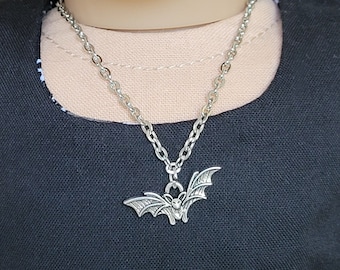 Halloween Silver Bat Necklace for 18 inch dolls
