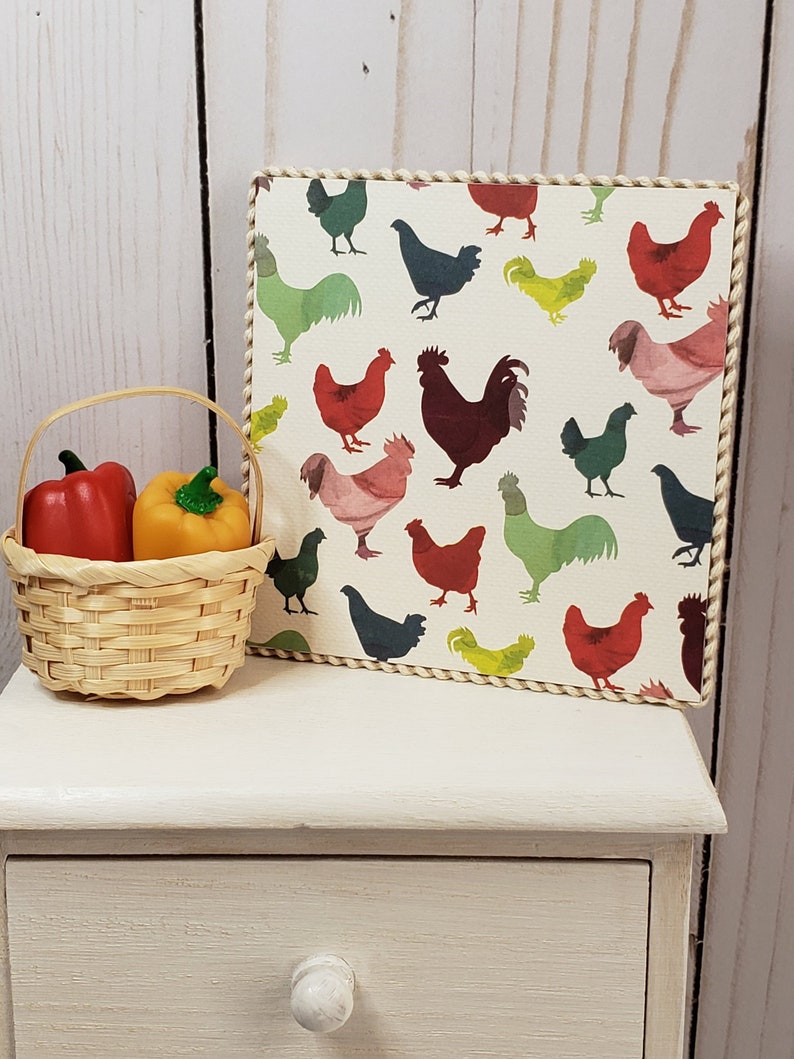 Colorful Farm Chickens Picture Room Decor For American Girl Etsy