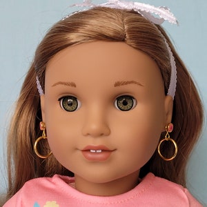 Gold Hoop Earrings for American Girl Doll and other 18 inch dolls