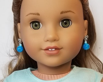 Ocean Water Earrings for American Girl and other 18 inch dolls