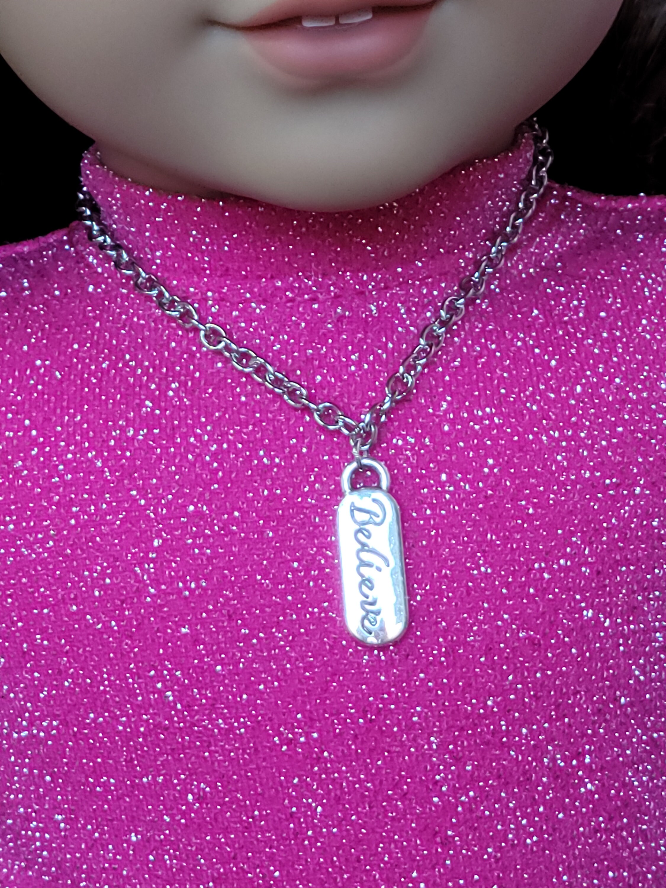 Believe Necklace for American Girl Dolls and other 18 inch dolls