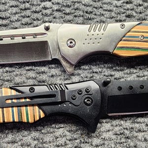 Pocket Knife With Recycled Skateboard Handle - Free Shipping!