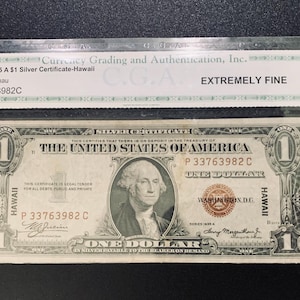 Series 1935-A (HAWAII) One Dollar Silver Certificate Note CGA 40 Grading