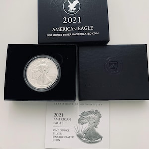 2021 W American Silver Eagles BURNISHED Dollar U.S. Mint Box and COA