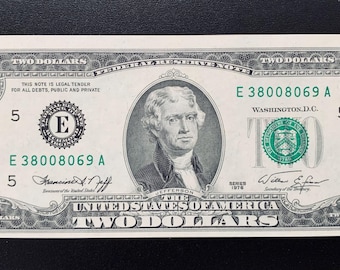 2 枚セット - 1976 年 2 ドル紙幣、発行初日、1976 年 4 月 13 日の