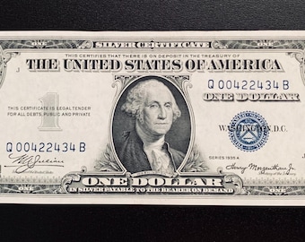 1935-G 、H- 1 ドル ブルー シール - 銀貨証明書 米国造幣局 モットー