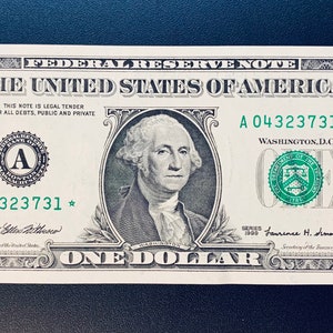 Series 1999 One Dollar *Star* Federal Reserve Note A 04323731*