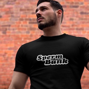 Camiseta gay do banco de esperma, camiseta queer engraçada para homens, camisa lgbtq, ideia de presente de aniversário, presente de namorado ou marido