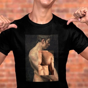 Hot Gay Tshirt, Pride Tee for Men, LGBTQ T-Shirt - Gay Art Shirt, Muscle Man Art , Affordable Lgbtq+ Shirt, Classic Art