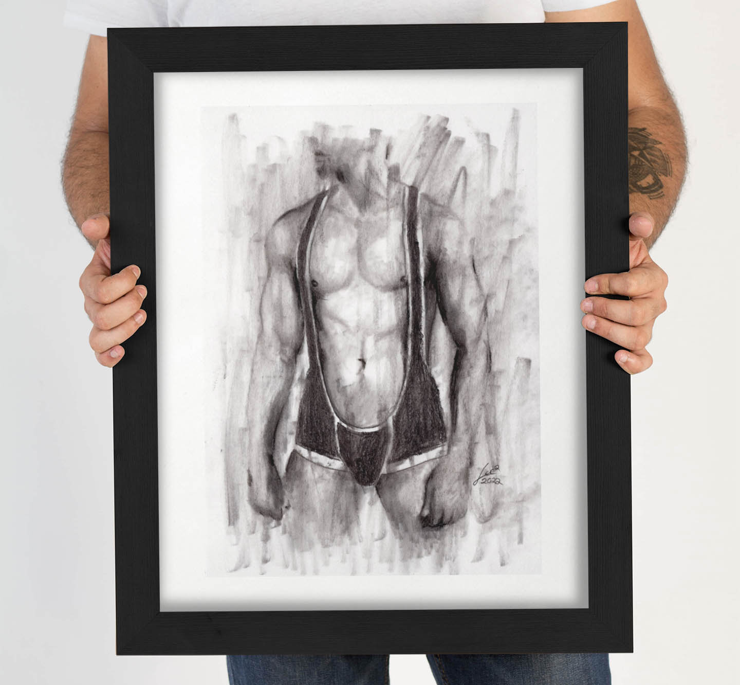 Little Nudists Porn Gay - WRESTLER ART PRINT Original Gay Art for Men Male Nudes - Etsy New Zealand