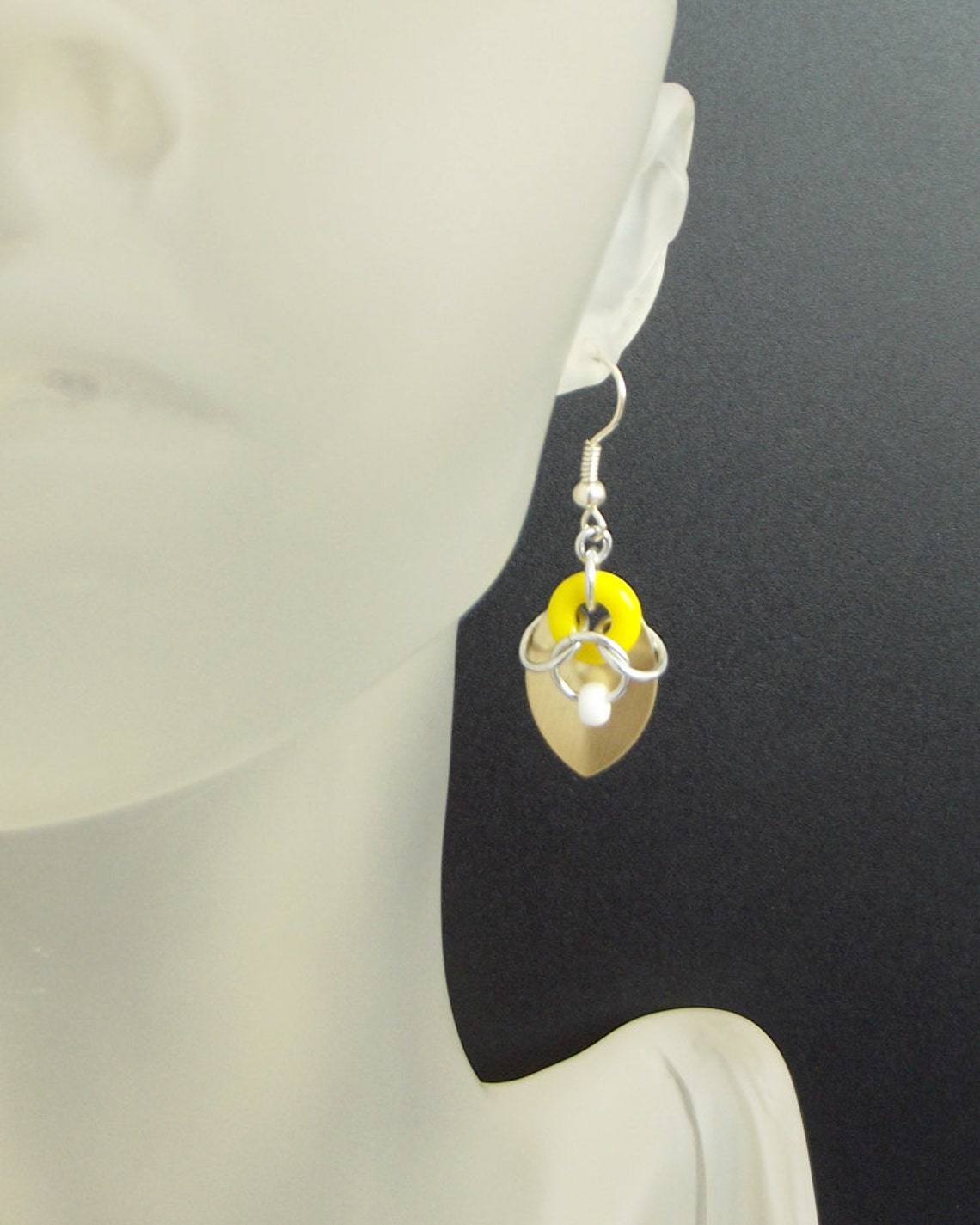 Gold and Yellow Scale Earrings Anodised Aluminium Scale and Etsy