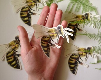 Bee Stickers, Laptop Sticker, Paper Sticker, Die Cut Stickers, Honeybee Sticker, Handmade Stickers, Original Bee Stickers, Beekeepers Gift