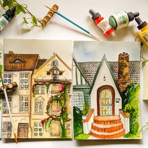 Original Watercolor House Painting, Custom Watercolor House Portrait, Nursery Artwork, Cute House Portrait, Housewarming Gift, First Home